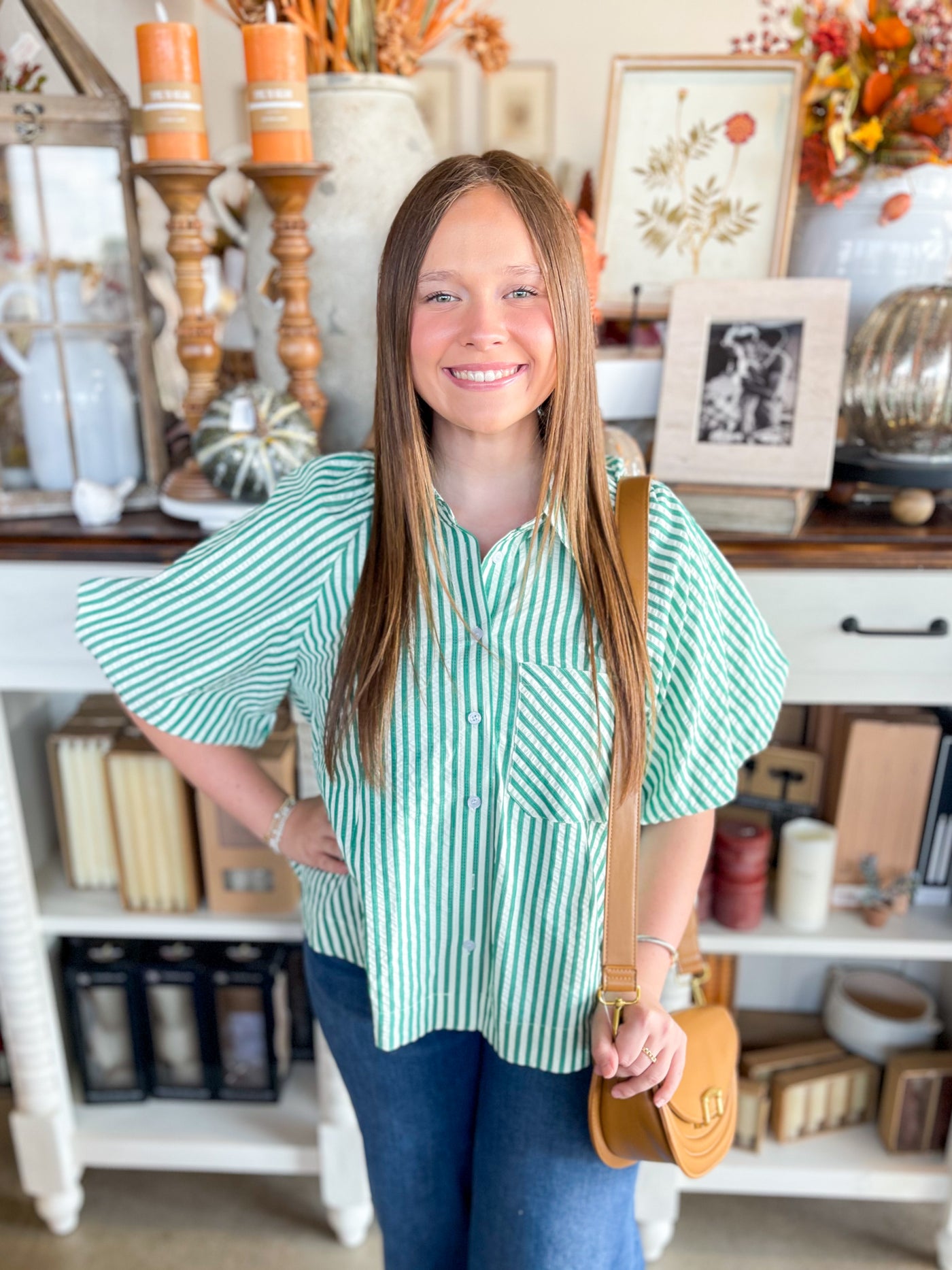 Green Stripe Sandra Top
