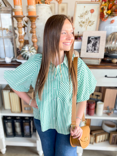 Green Stripe Sandra Top