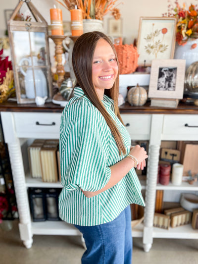 Green Stripe Sandra Top