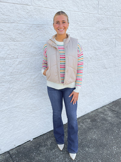 Beige Puffer Vest