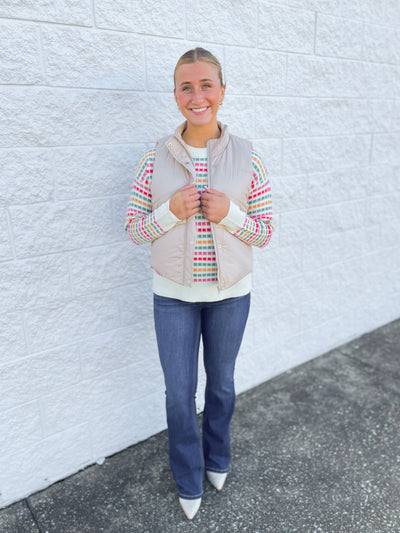 Beige Puffer Vest