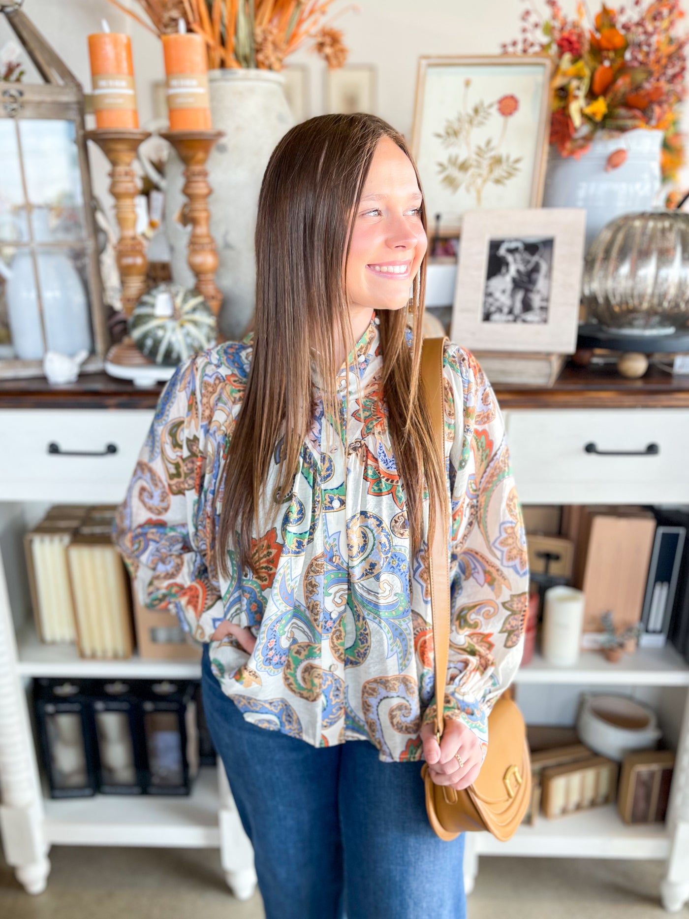 Ivory Paisley Wellington Top
