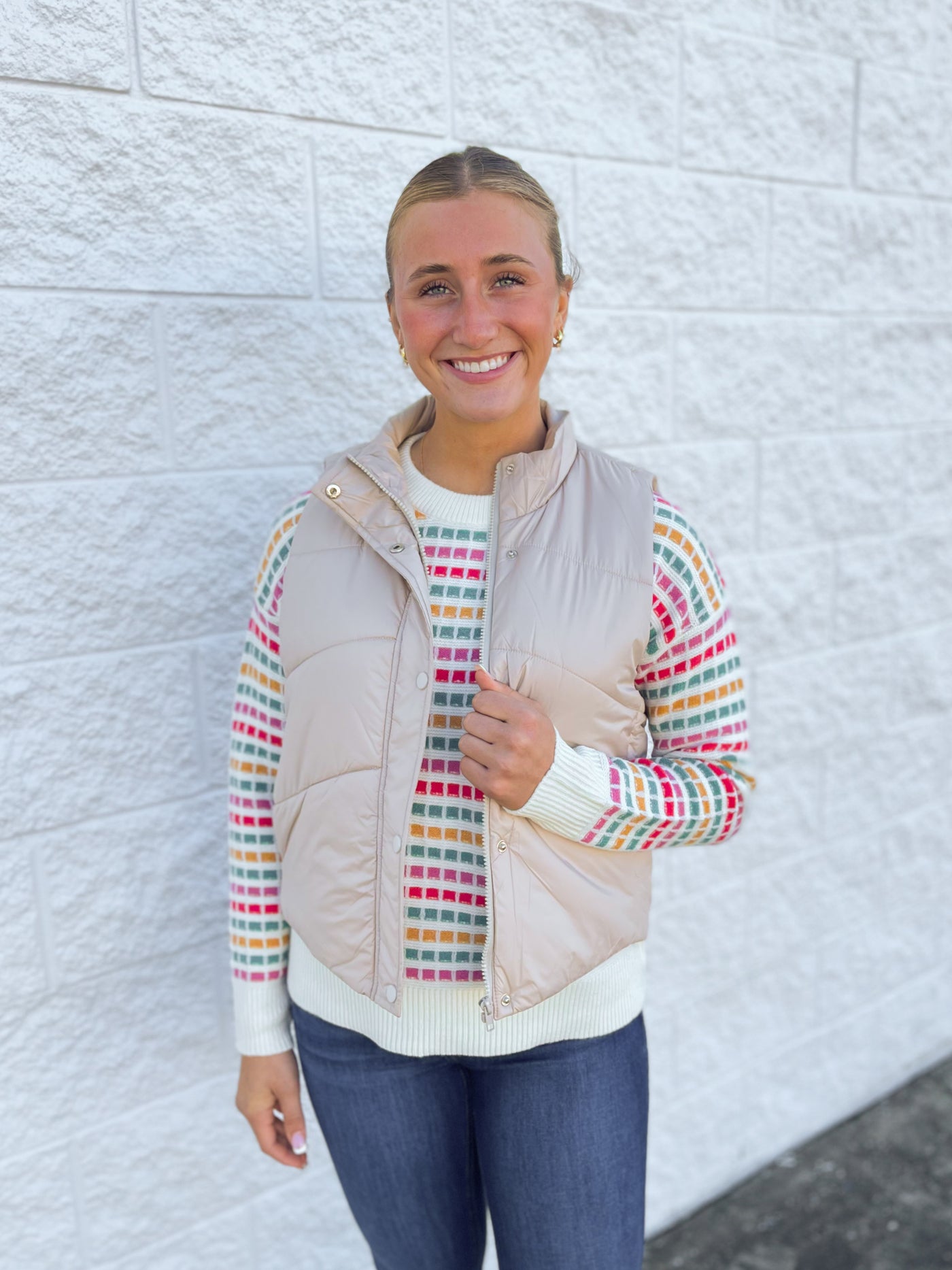 Beige Puffer Vest