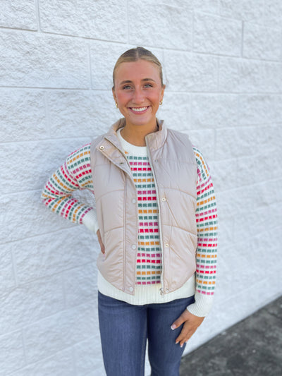 Beige Puffer Vest
