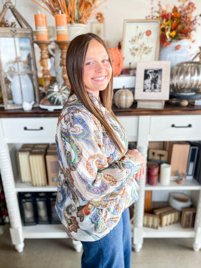 Ivory Paisley Wellington Top