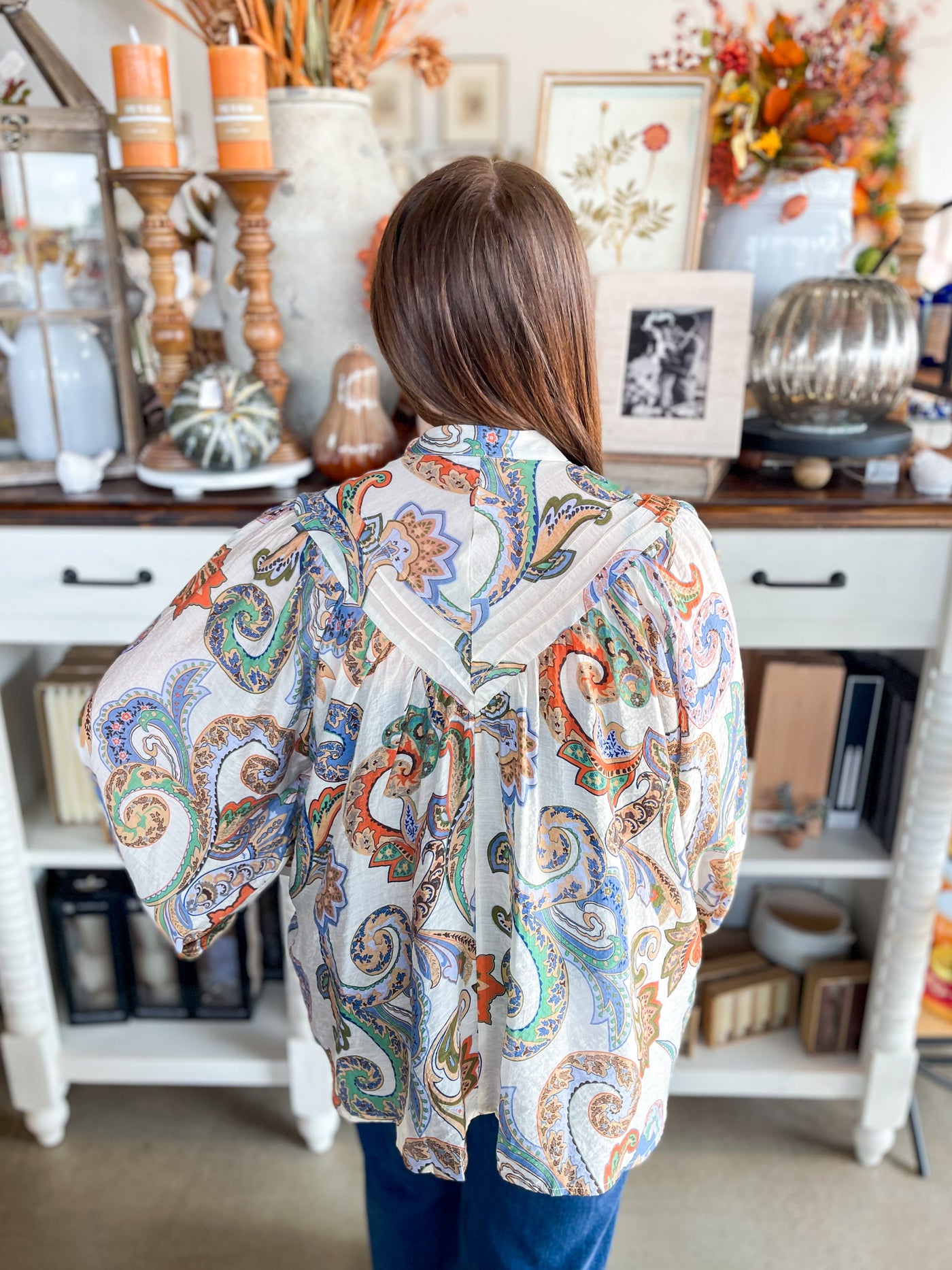 Ivory Paisley Wellington Top