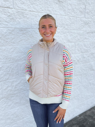 Beige Puffer Vest