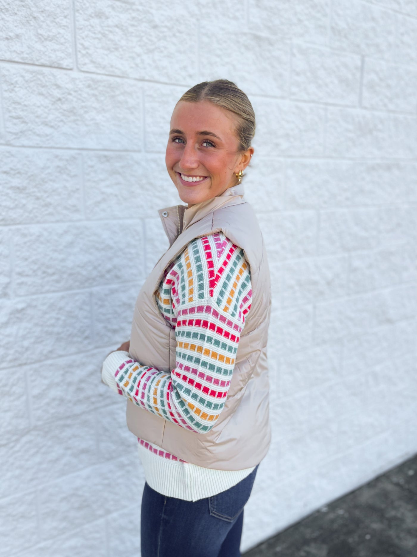 Beige Puffer Vest