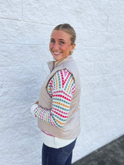Beige Puffer Vest
