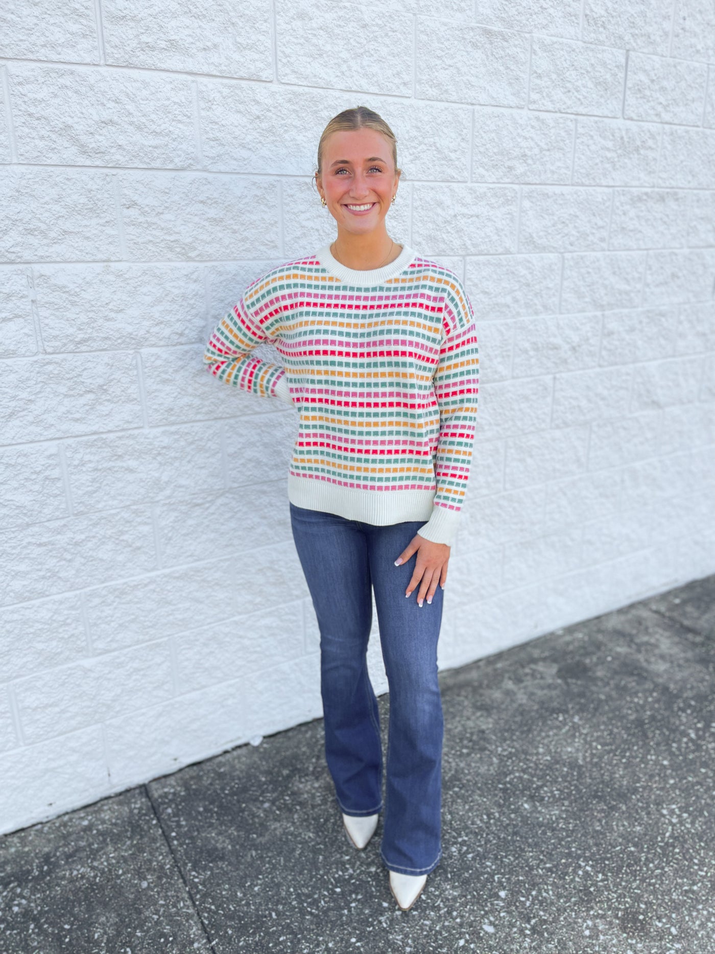 Pink Multi Color Sweater