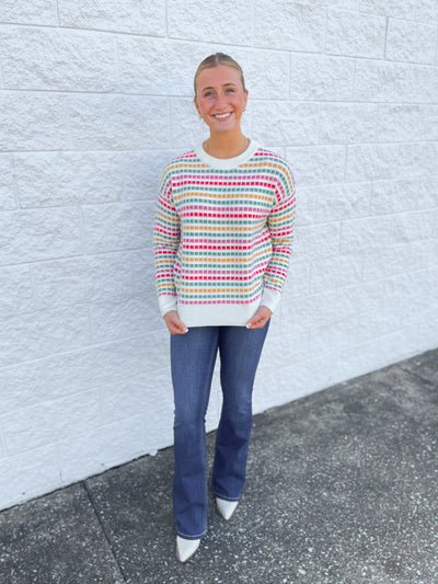 Pink Multi Color Sweater