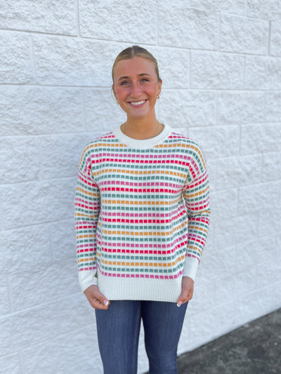 Pink Multi Color Sweater