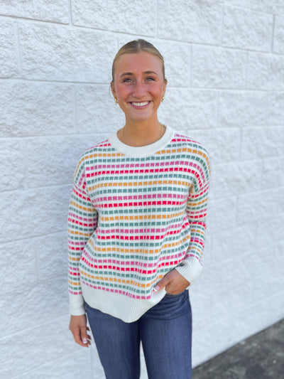 Pink Multi Color Sweater