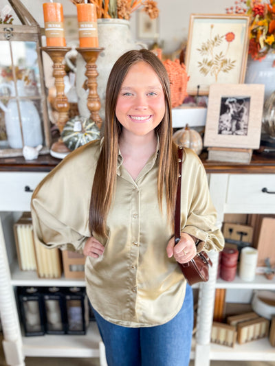 Champagne Glam Voluminous Sleeve Blouse
