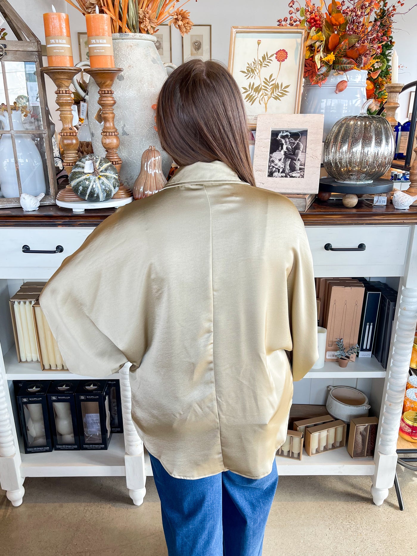 Champagne Glam Voluminous Sleeve Blouse