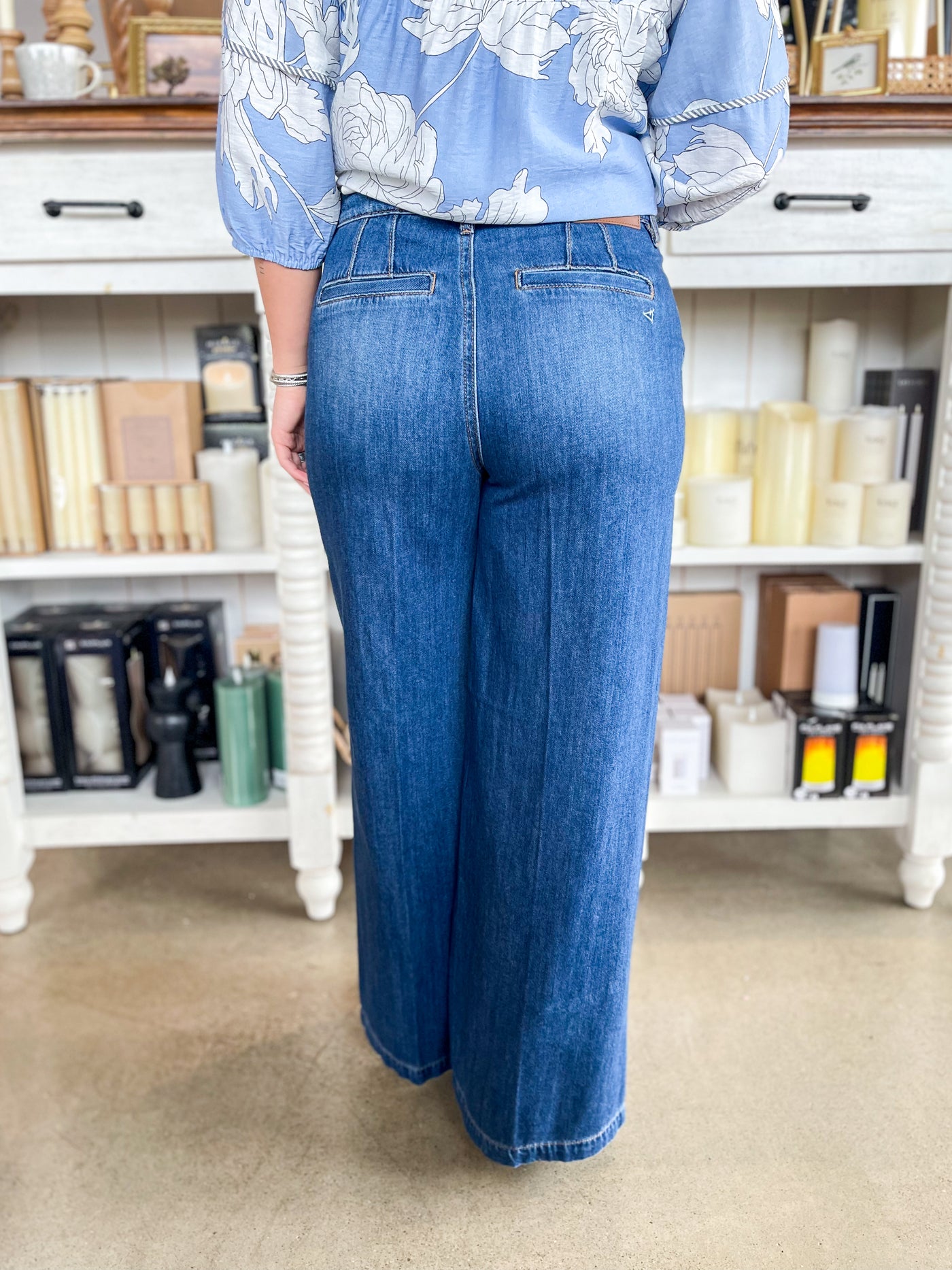 Nori Dark Wash Wide Leg Trouser Jean – Kenzie Parker