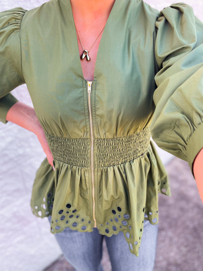 Entro Olive Greer Top