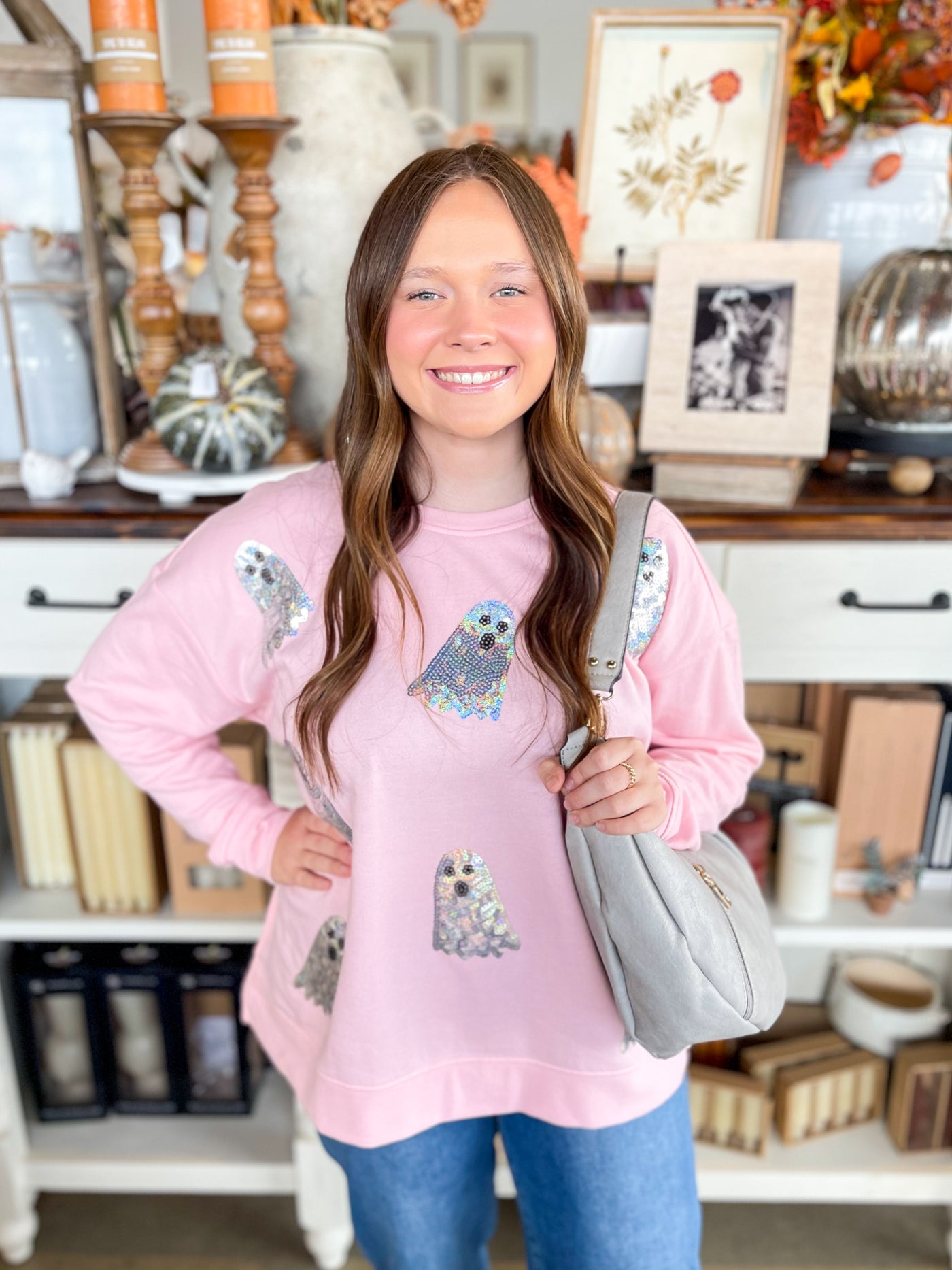 Ghost Sparkle Sweatshirt One Size
