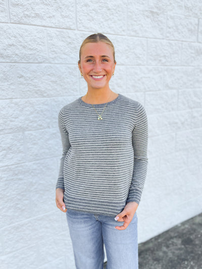 Grey Striped Julia Sweater