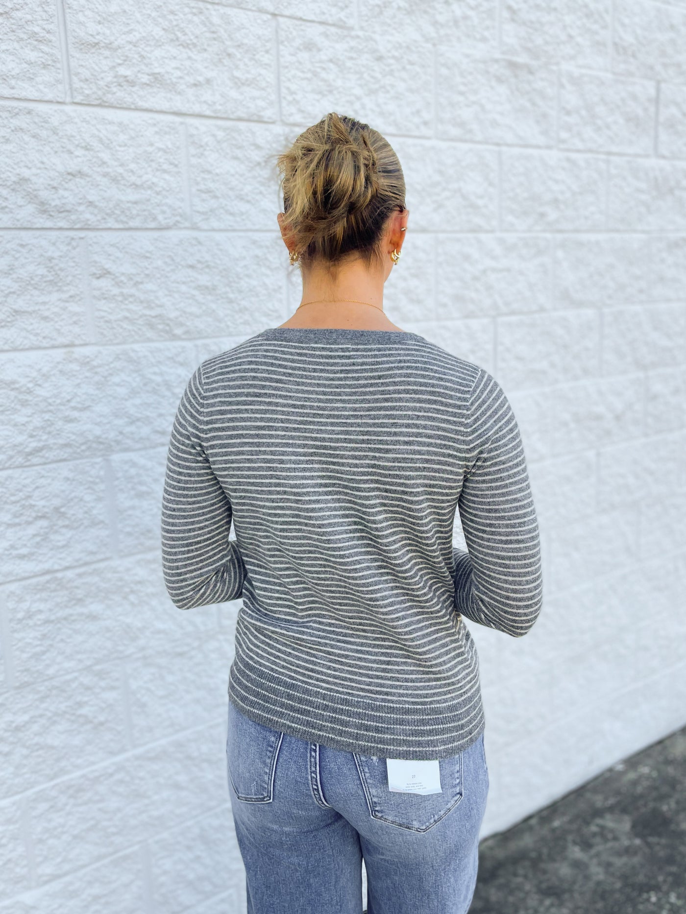 Grey Striped Julia Sweater