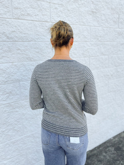 Grey Striped Julia Sweater