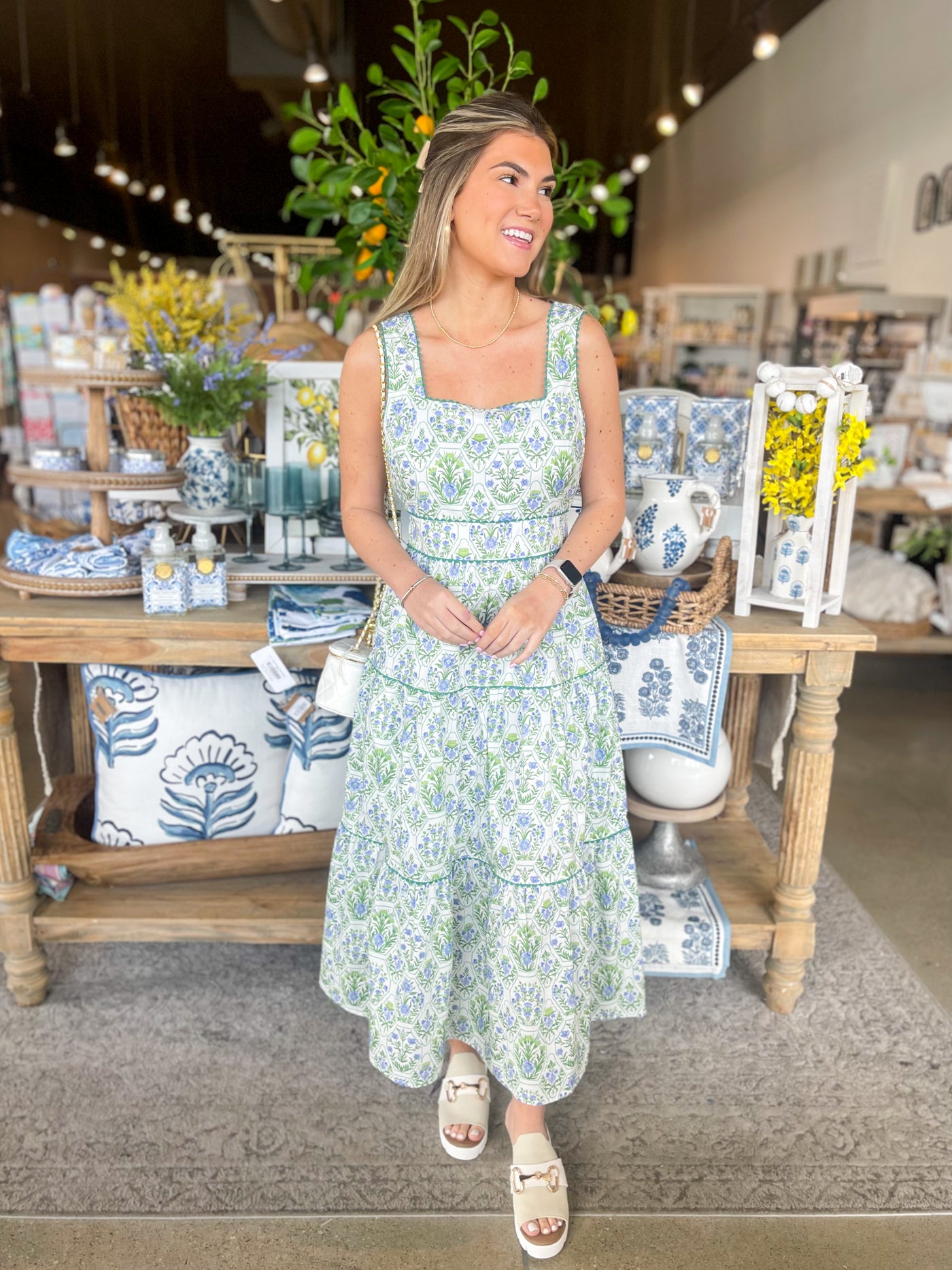 Entro Green Dotson Dress