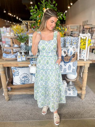 Entro Green Dotson Dress