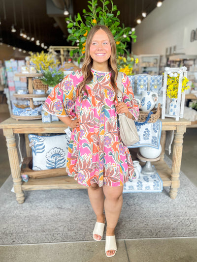 Fate Cream Multi Abbie Swing Dress