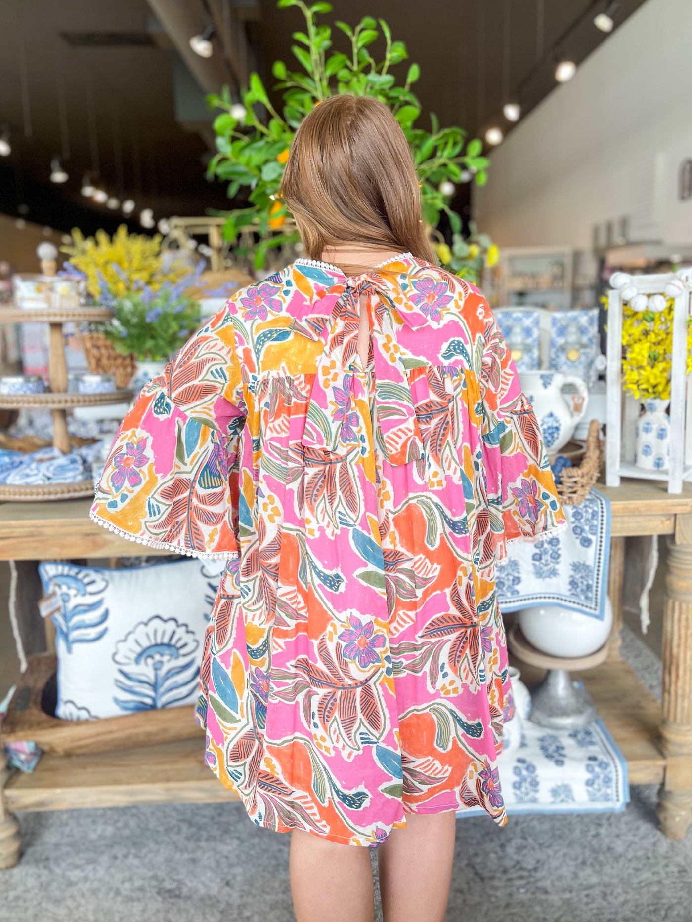 Fate Cream Multi Abbie Swing Dress