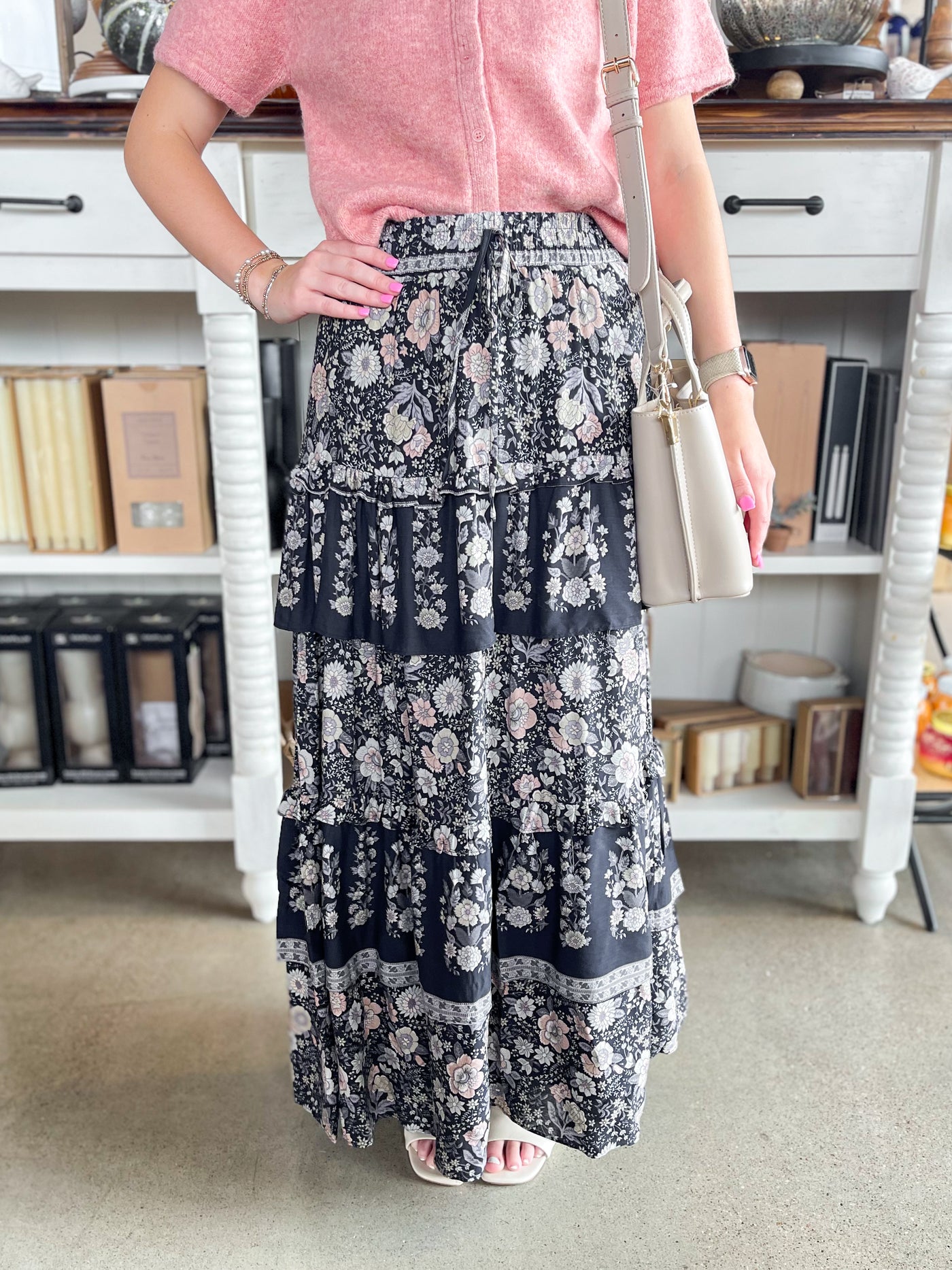 Black Multi Tiered Jade Skirt