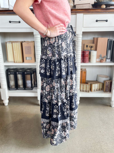 Black Multi Tiered Jade Skirt