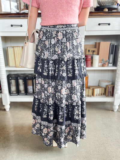 Black Multi Tiered Jade Skirt