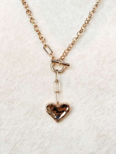 Truett Hammered Heart Y Necklace