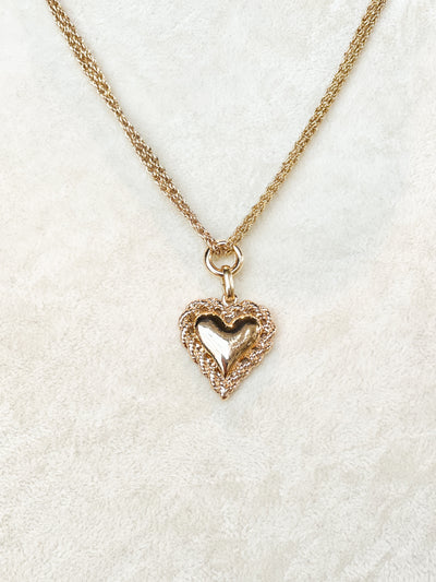 Double Chain Heart Necklace