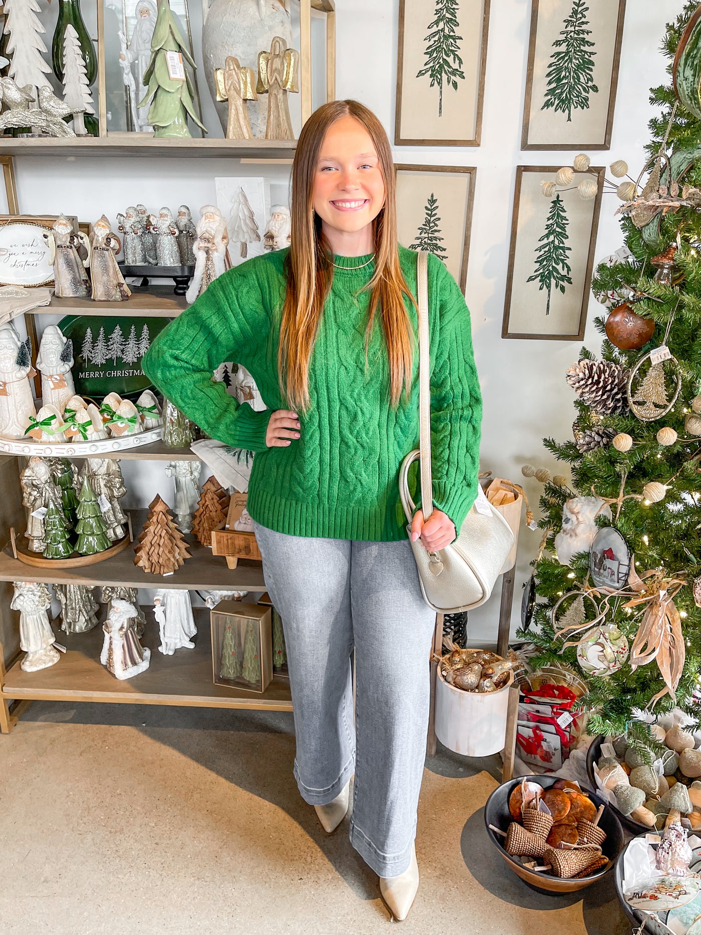 Pinch Green Cable Knit Sweater