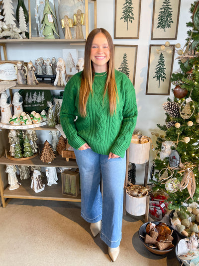 Pinch Green Cable Knit Sweater