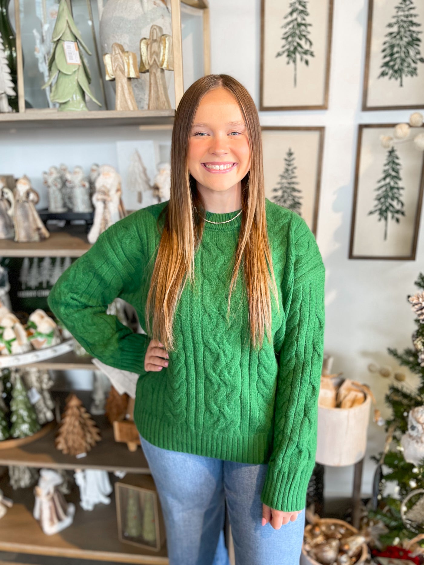 Pinch Green Cable Knit Sweater