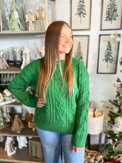 Pinch Green Cable Knit Sweater
