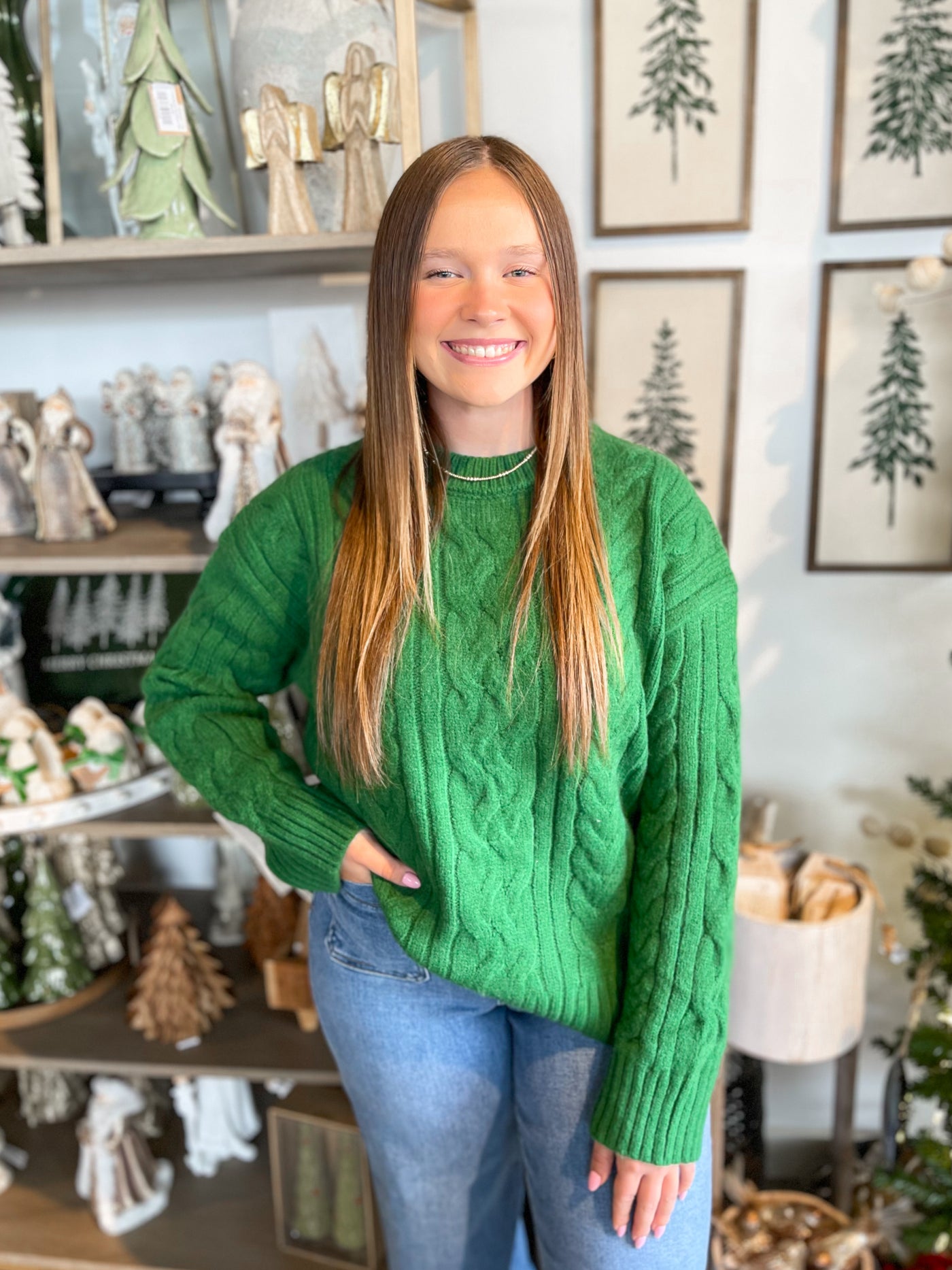 Pinch Green Cable Knit Sweater