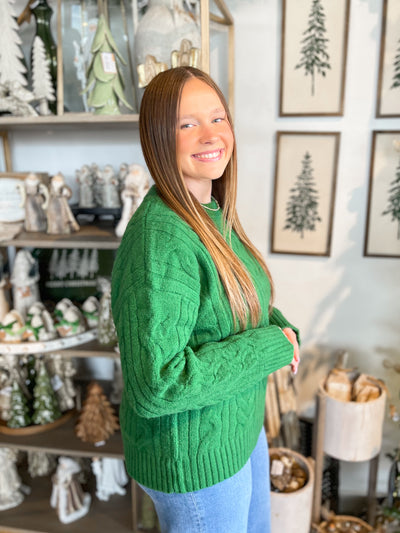 Pinch Green Cable Knit Sweater