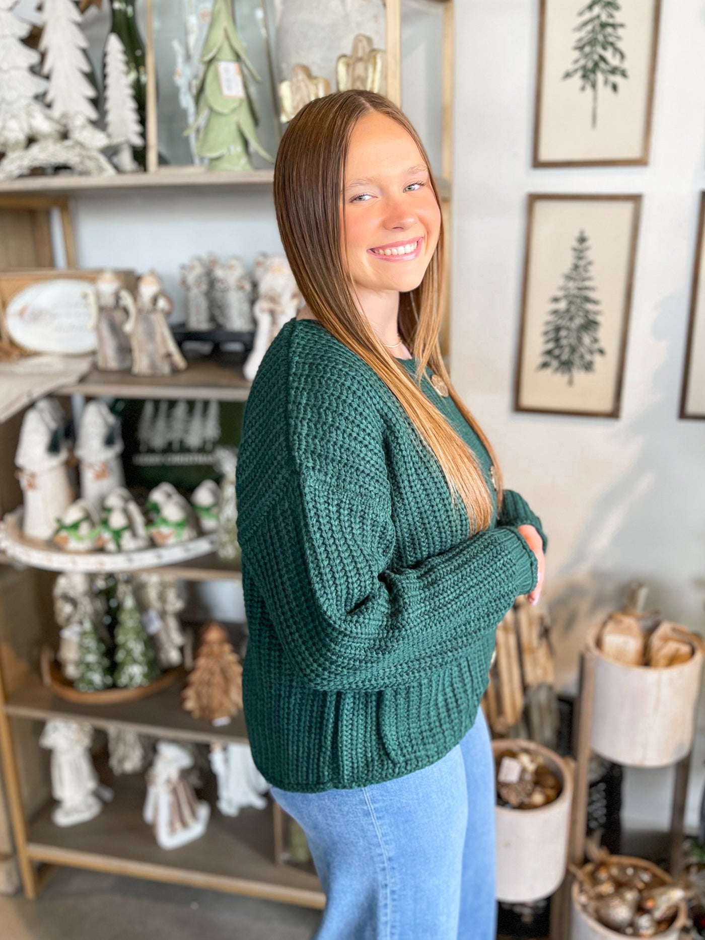 Jodifl Hunter Green Cardigan