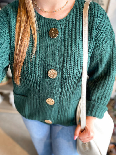 Jodifl Hunter Green Cardigan