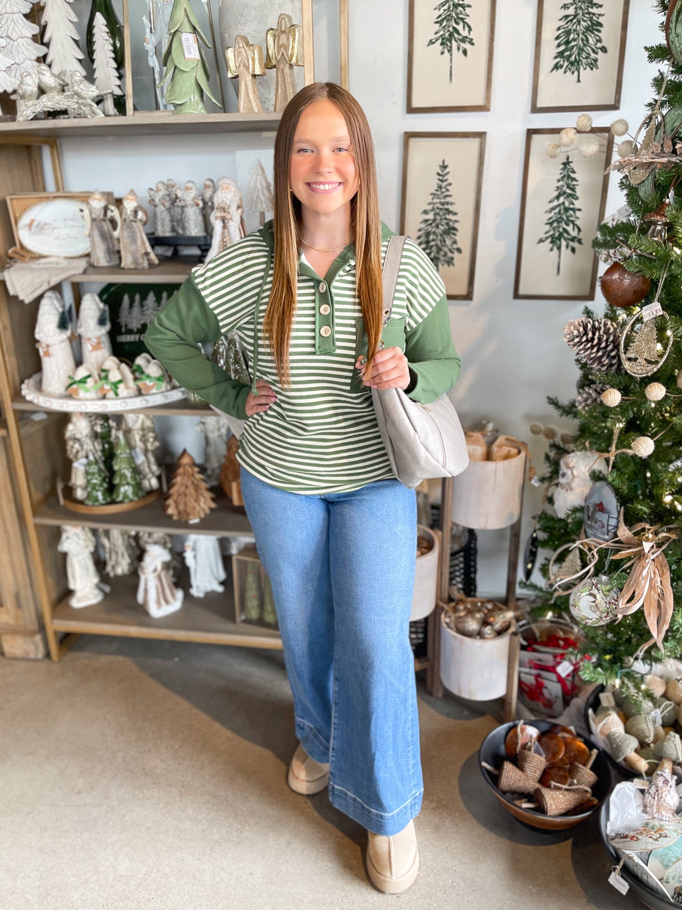 Olive Shannon Top w/ Hoodie