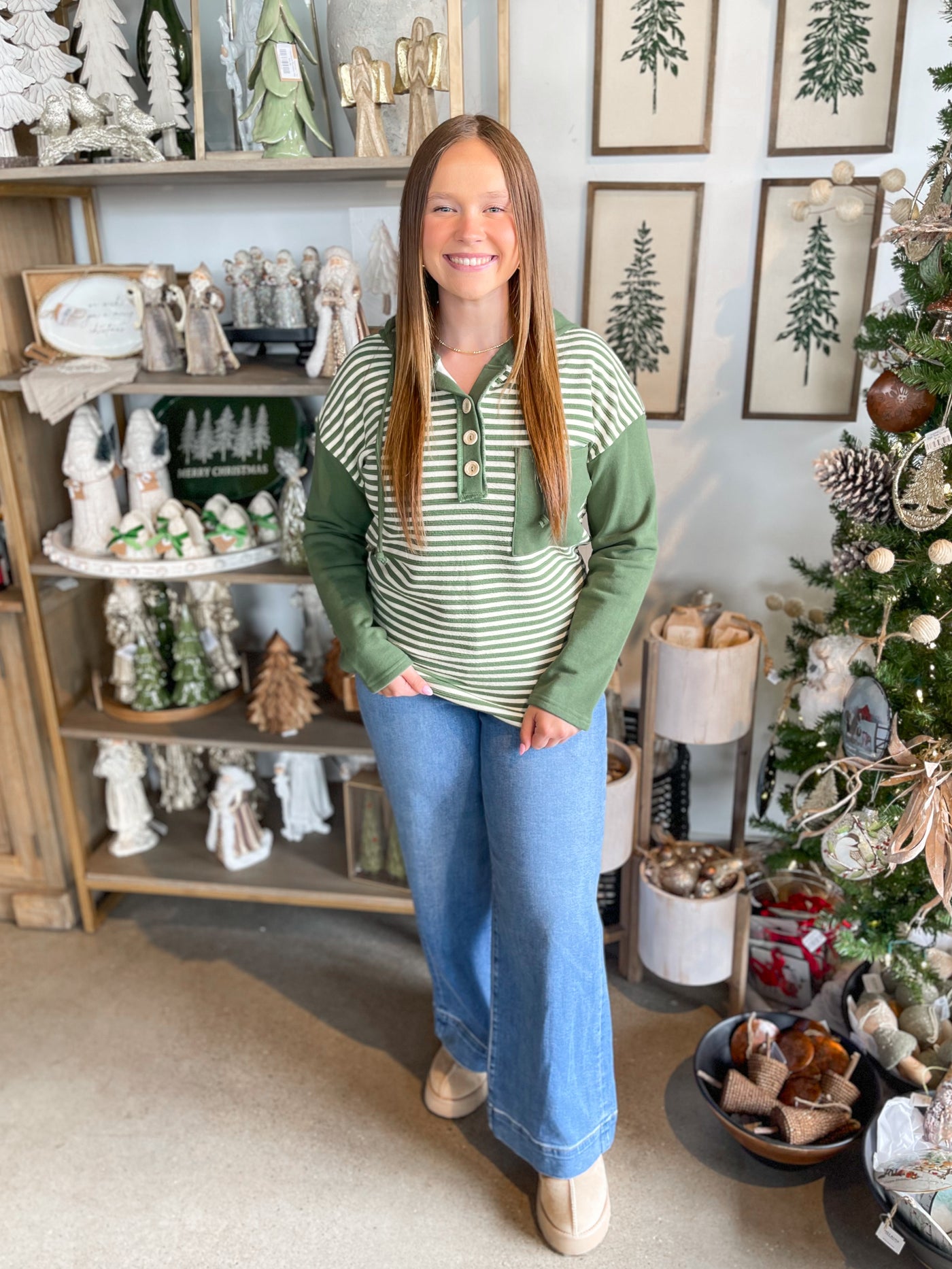 Olive Shannon Top w/ Hoodie