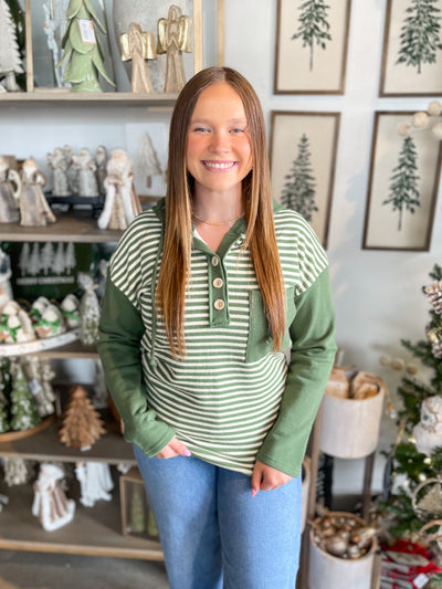 Olive Shannon Top w/ Hoodie