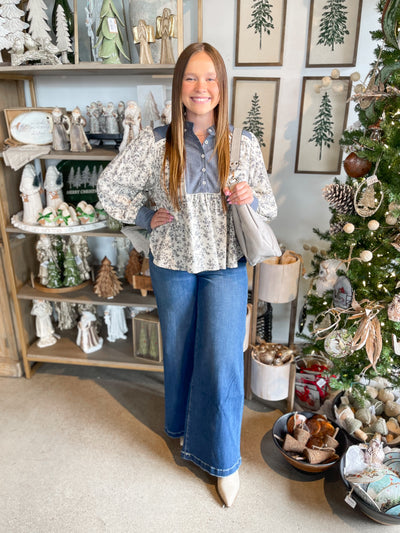 Denim Blossom Ariana Top