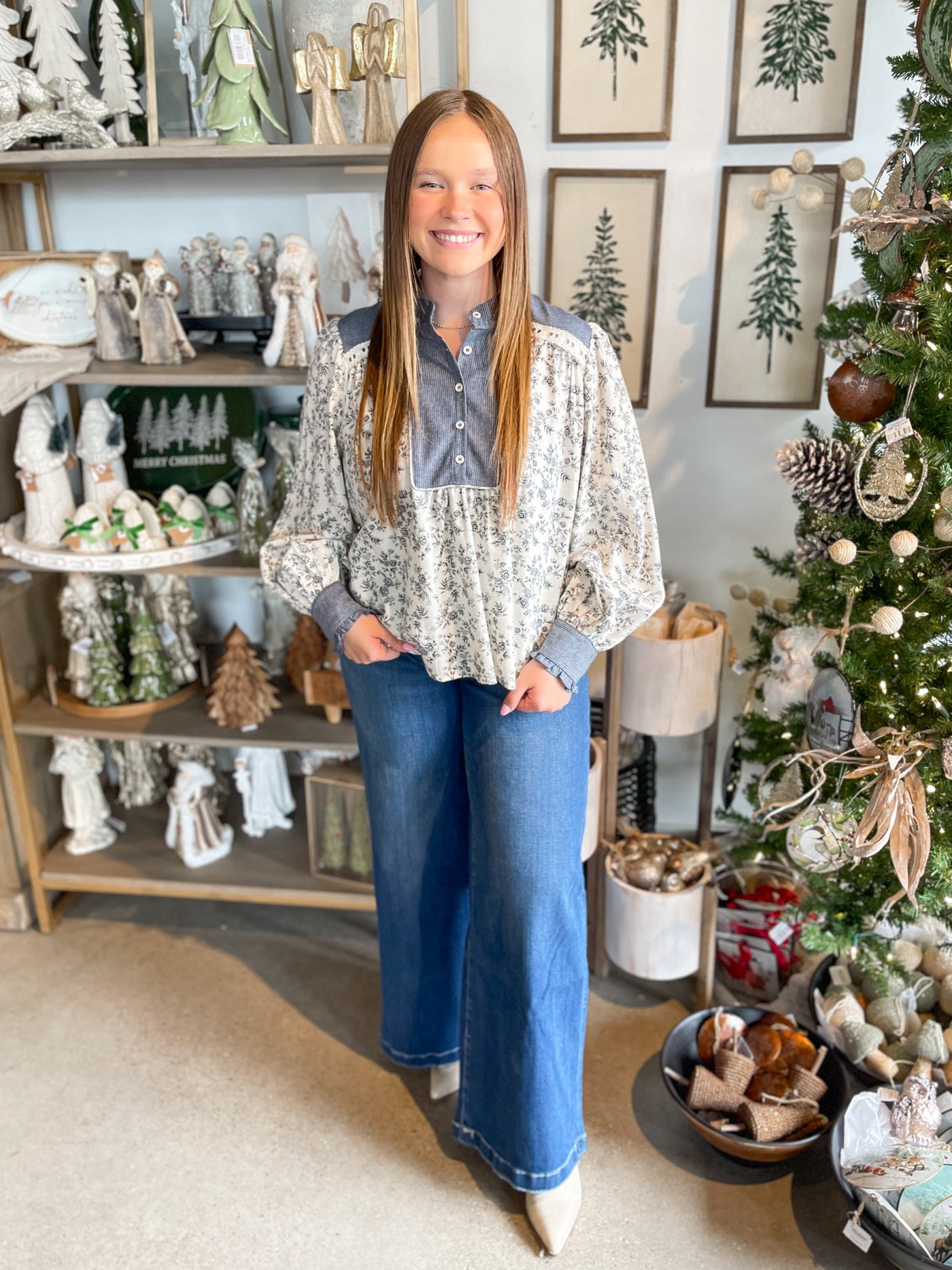 Denim Blossom Ariana Top