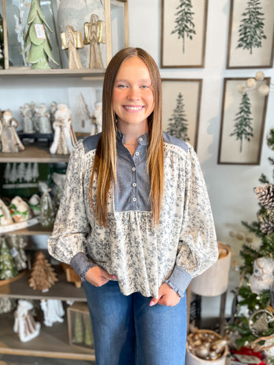 Denim Blossom Ariana Top