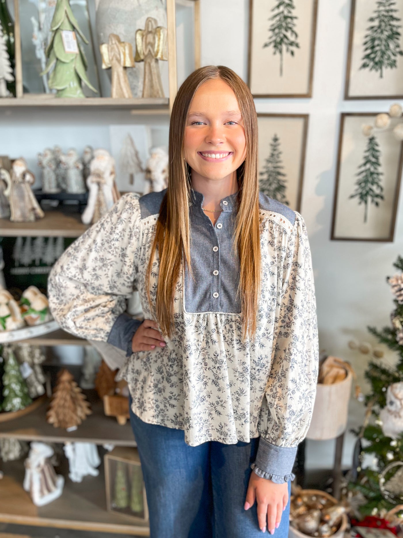 Denim Blossom Ariana Top