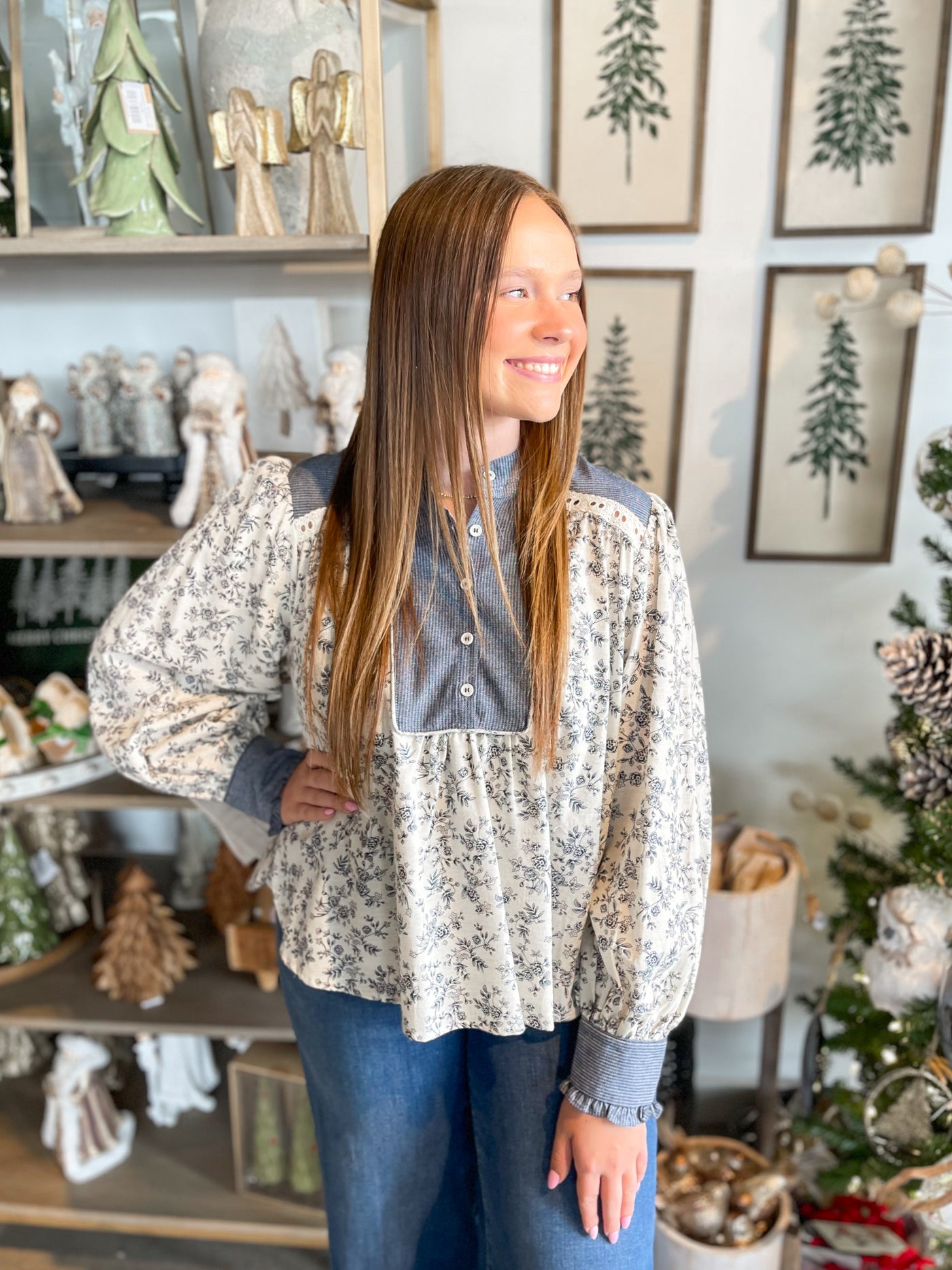 Denim Blossom Ariana Top